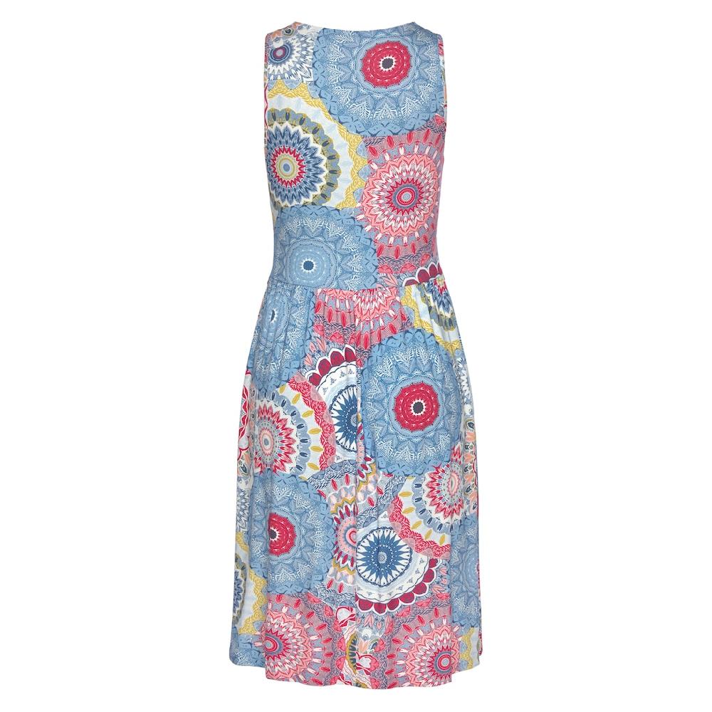 Vivance Jerseykleid mit Alloverdruck und V-Ausschnitt farbenfrohes Sommerkleid Cyber Monday