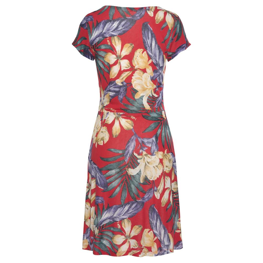 LASCANA Sommerkleid mit V-Ausschnitt im Alloverdruck T-Shirtkleid aus Jersey Strandkleid Top Angebot