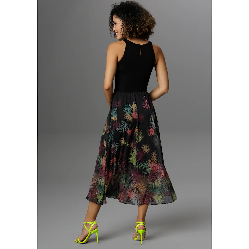 Aniston SELECTED Sommerkleid mit buntem Blätterdruck Neueste Mode