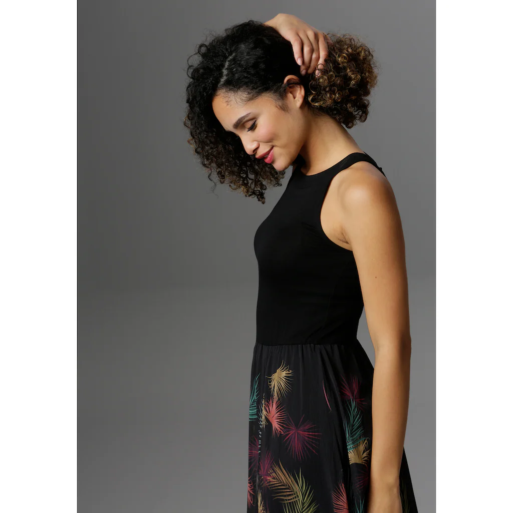 Aniston SELECTED Sommerkleid mit buntem Blätterdruck Neueste Mode
