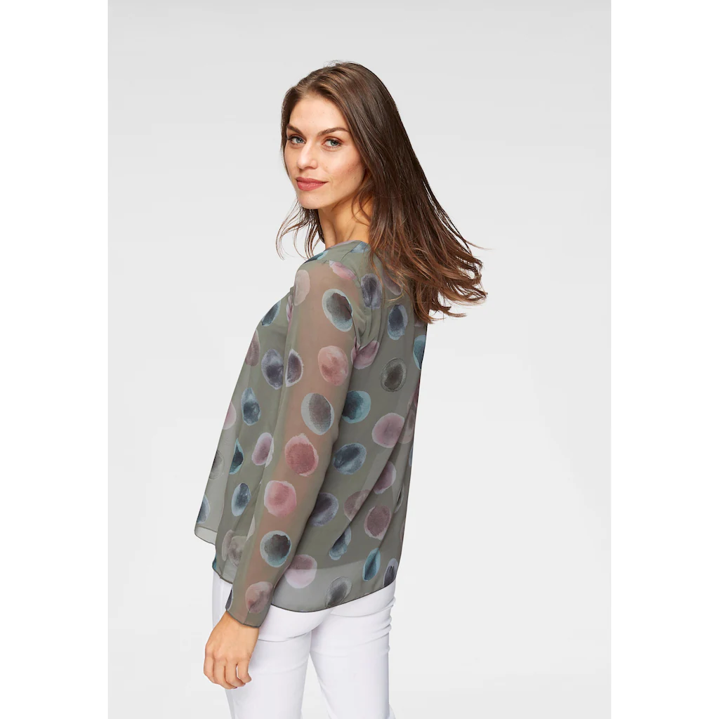 Aniston SELECTED Schlupfbluse mit blickdichtem Jerseyfutter Online Outlet