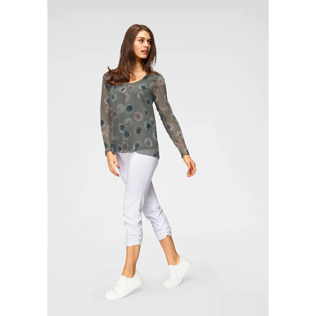 Aniston SELECTED Schlupfbluse mit blickdichtem Jerseyfutter Online Outlet