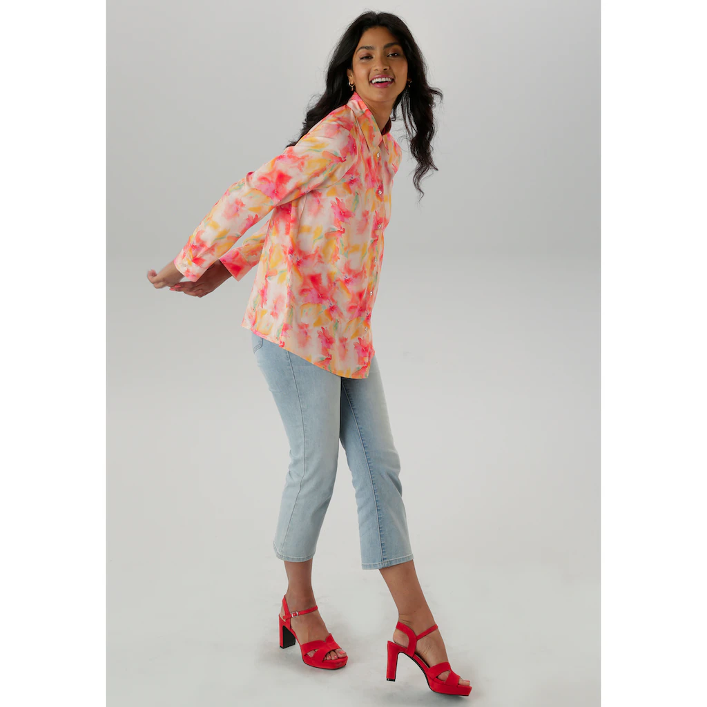 Aniston SELECTED Hemdbluse mit frischen und farbenfrohen Batikdruck - NEUE KOLLEKTION Zeitlich begrenztes Angebot