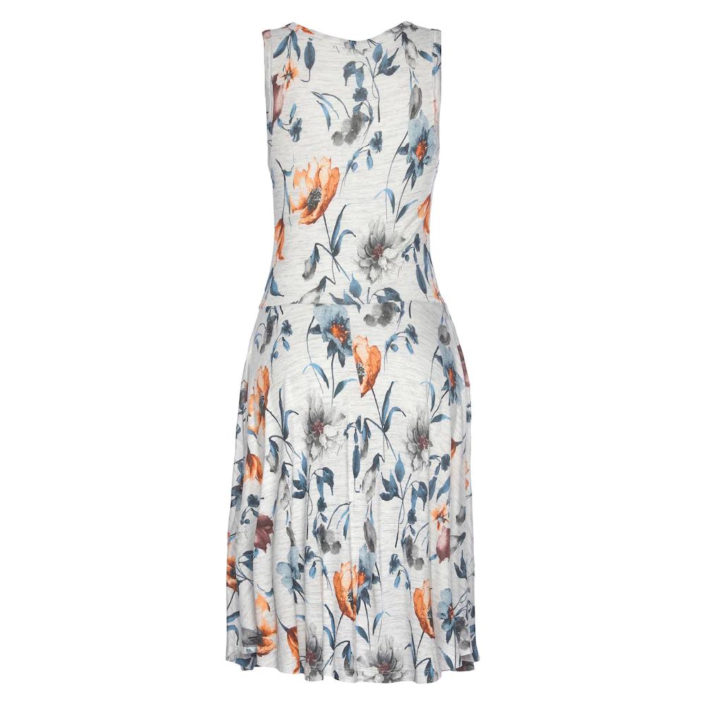 Vivance Jerseykleid mit Blumendruck und schwingendem Rock Sommerkleid Strandkleid Exklusive Angebote