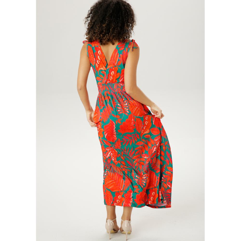 Aniston SELECTED Sommerkleid mit breiten Trägern zum Raffen VIP-Rabatte