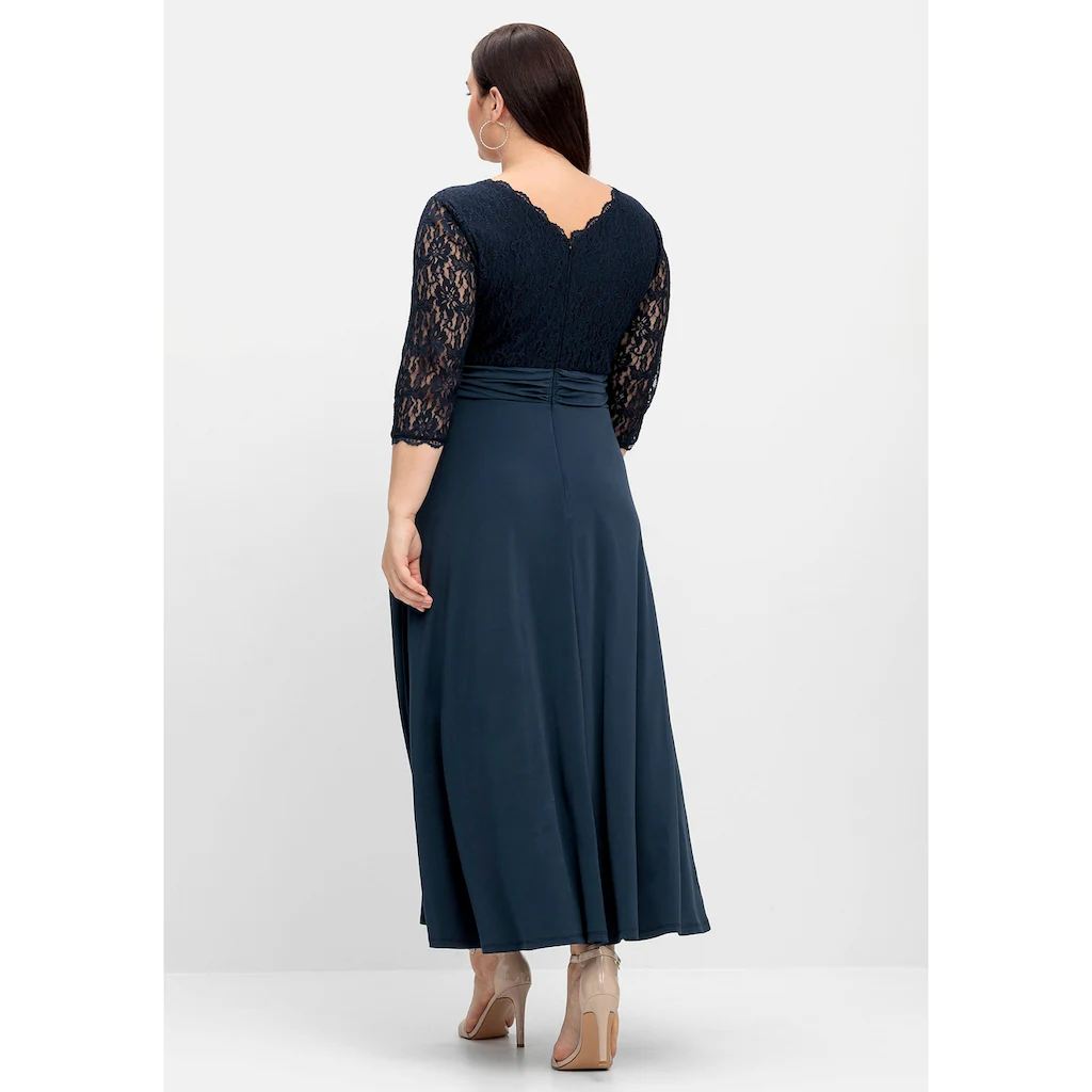 Sheego Abendkleid »Große Größen« mit Oberteil aus floraler Spitze Super Rabatt