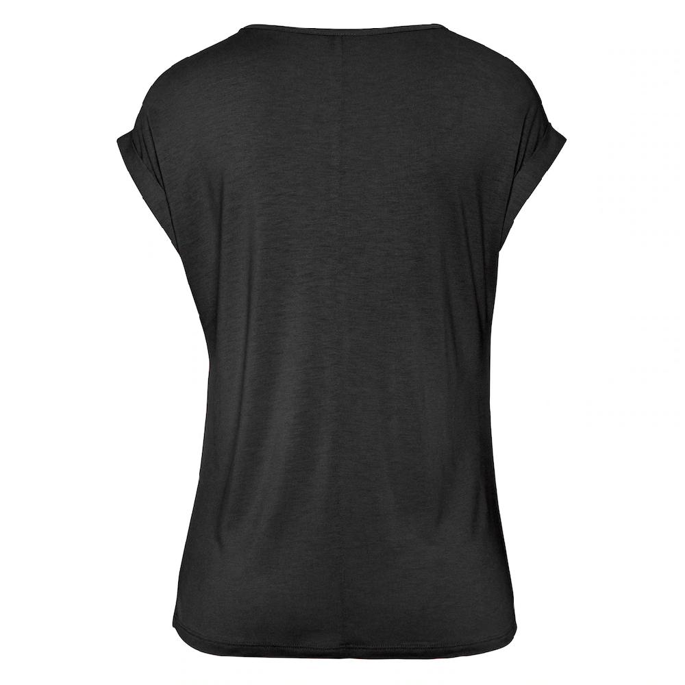 Buffalo Kurzarmshirt mit Zierknöpfen bequemes T-Shirt aus Jersey Basic Im Verkauf