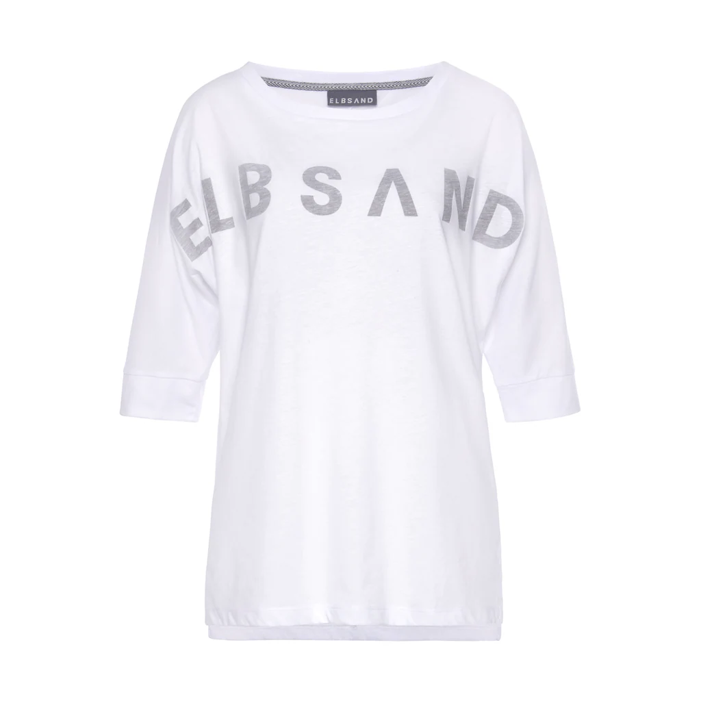 Elbsand Rundhals-Shirt »Iduna« mit Logoprint Baumwoll-Mix lockere Passform im Angebot