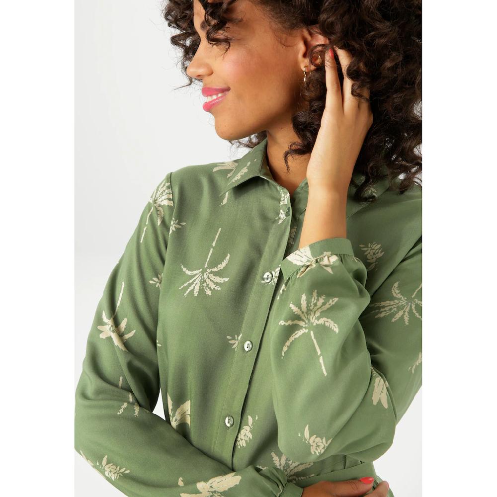Aniston CASUAL Maxikleid (mit abnehmbarem Bindeband) mit Palmen bedruckt - jedes Teil ein Unikat - NEUE KOLLEKTION Versandkostenfrei