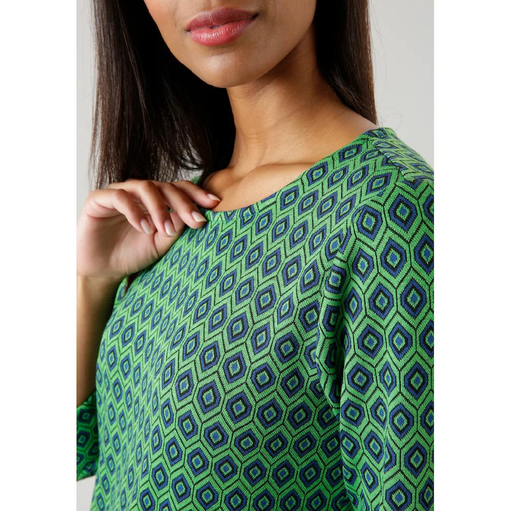 Aniston SELECTED Jerseykleid mit trendy Retromuster Großer Ausverkauf