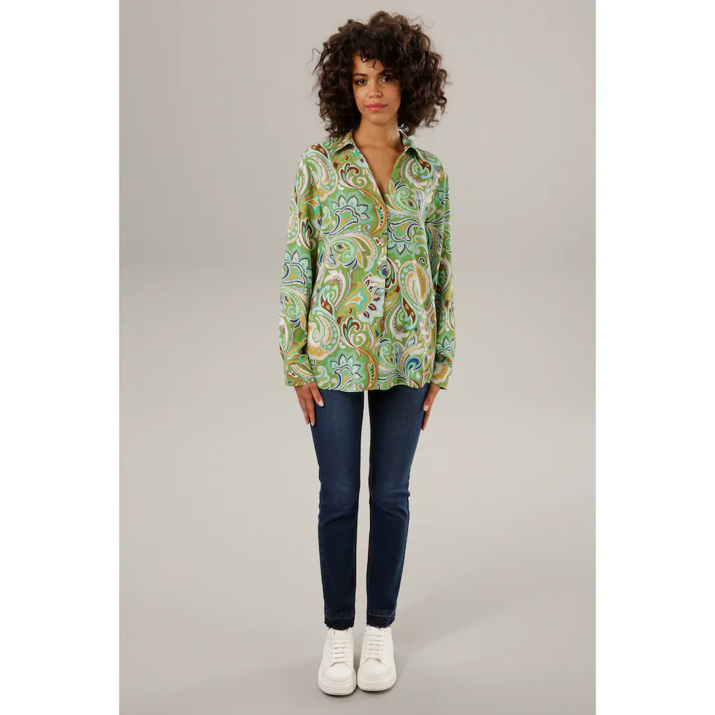 Aniston CASUAL Hemdbluse graphische Paisley-Muster - jedes Teil ein Unikat Preisnachlass