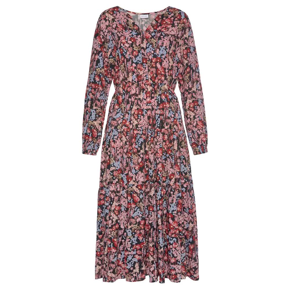LASCANA Maxikleid mit Blümchenprint und V-Ausschnitt Sommerkleid Cyber Monday