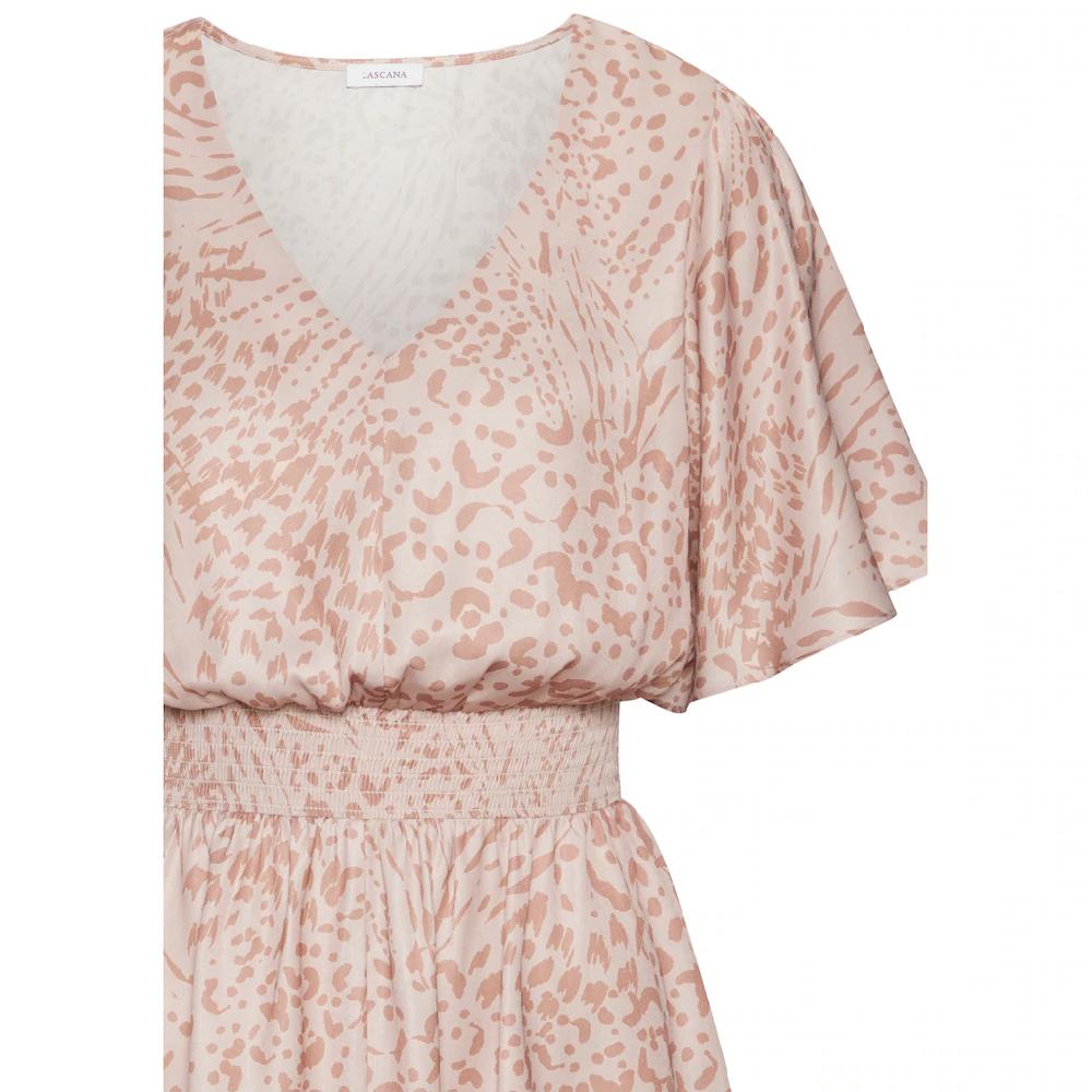 LASCANA Sommerkleid mit Animalprint und Fledermausärmeln Satinoptik elastisch Online Outlet