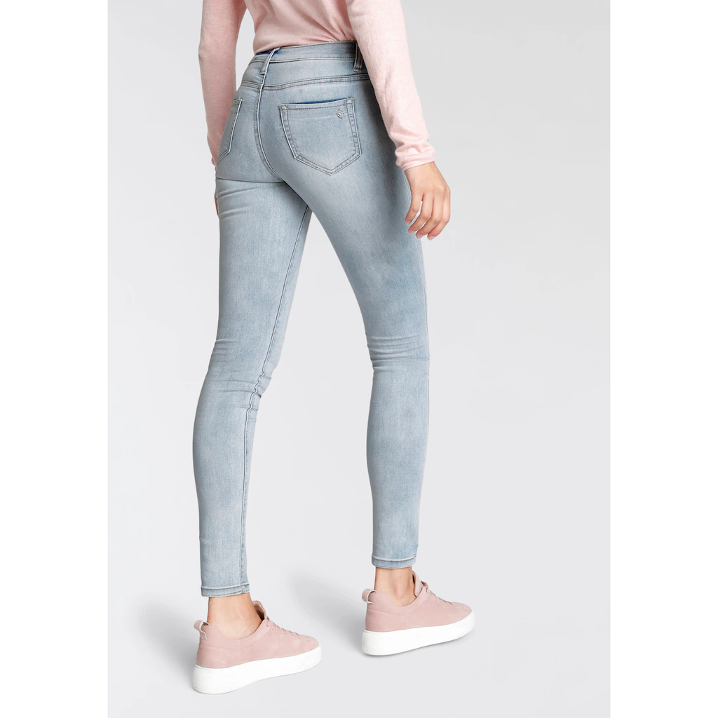 Tamaris Skinny-fit-Jeans schmale Beinform normale Leibhöhe 5-Pocket-Form Used-Waschung VIP-Rabatte