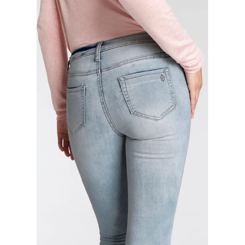 Tamaris Skinny-fit-Jeans schmale Beinform normale Leibhöhe 5-Pocket-Form Used-Waschung VIP-Rabatte