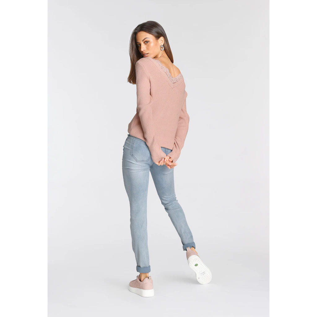 Tamaris Skinny-fit-Jeans schmale Beinform normale Leibhöhe 5-Pocket-Form Used-Waschung VIP-Rabatte
