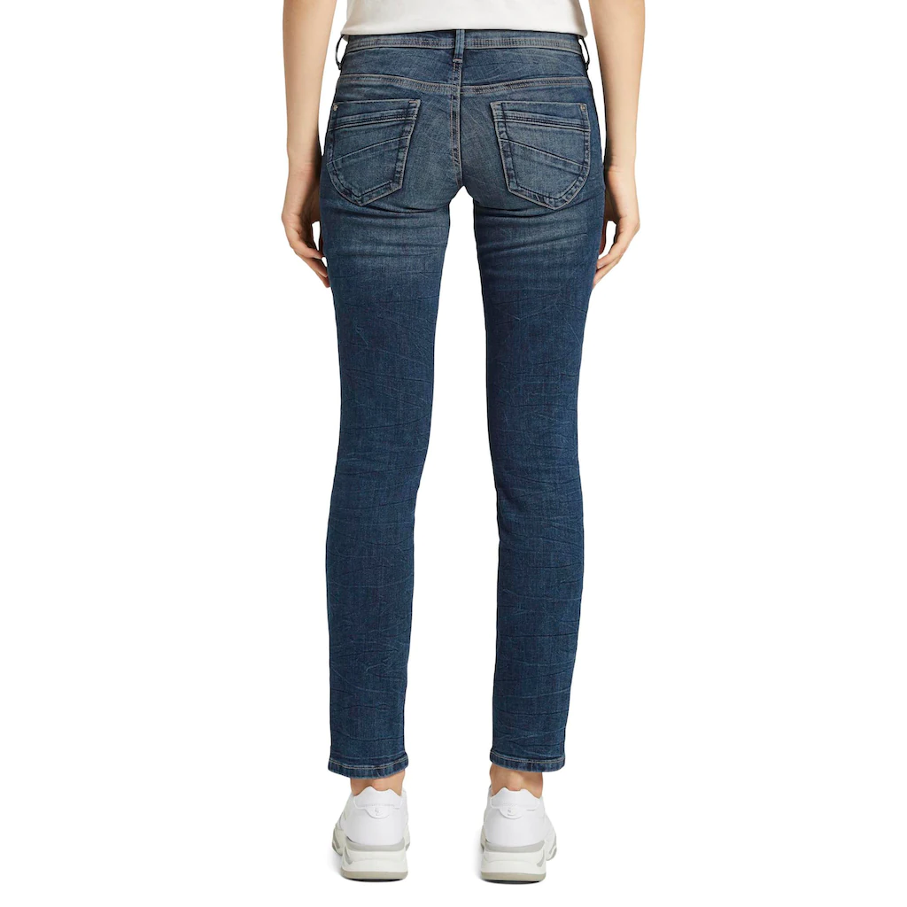TOM TAILOR Slim-fit-Jeans »Alexa Slim« mit Knopfleiste und dekorativ gesteppter Passe Tiefpreis