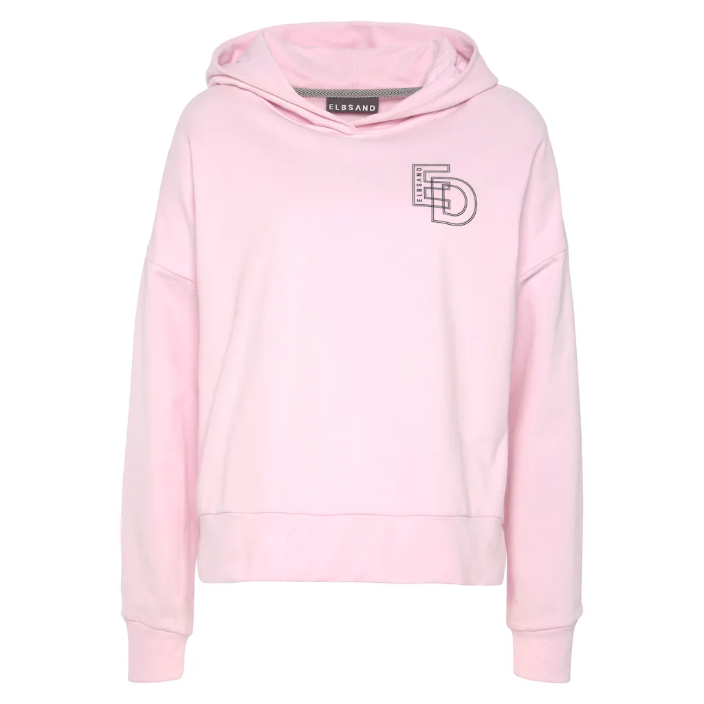 Elbsand Kapuzensweatshirt mit großem Logodruck auf dem Rücken bequemer Hoodie aus Baumwolle Wochenangebot