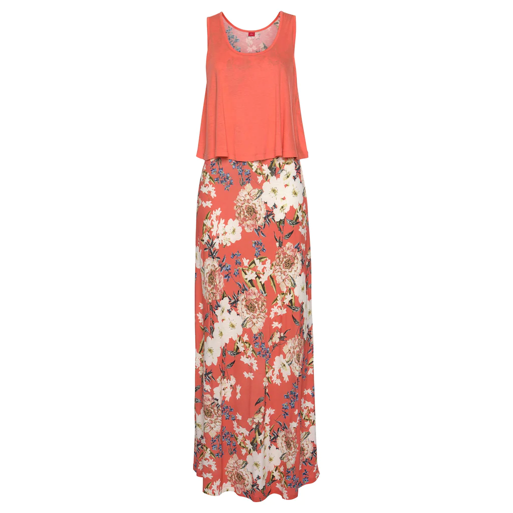 s.Oliver Maxikleid im Lagen-Look mit Blumenprint Sommerkleid Strandkleid Begrenzte Freigabe