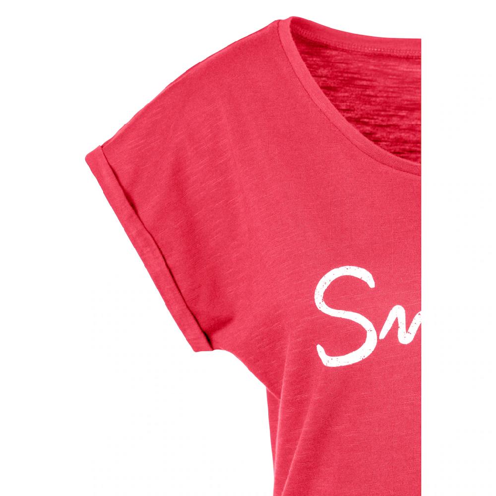 Beachtime T-Shirt »mit Frontdruck "Smile"« aus weicher Baumwoll-Qualität Letzter Tag