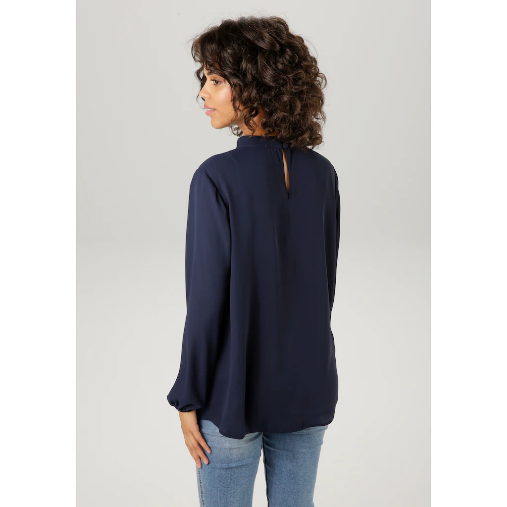 Aniston CASUAL Langarmbluse mit kleinem Volant im Vorderteil Bis zu 65% Rabatt