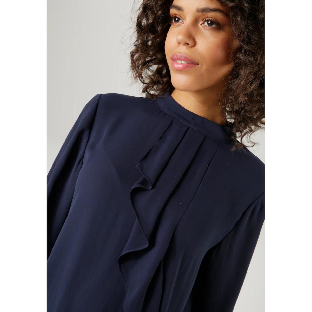 Aniston CASUAL Langarmbluse mit kleinem Volant im Vorderteil Bis zu 65% Rabatt