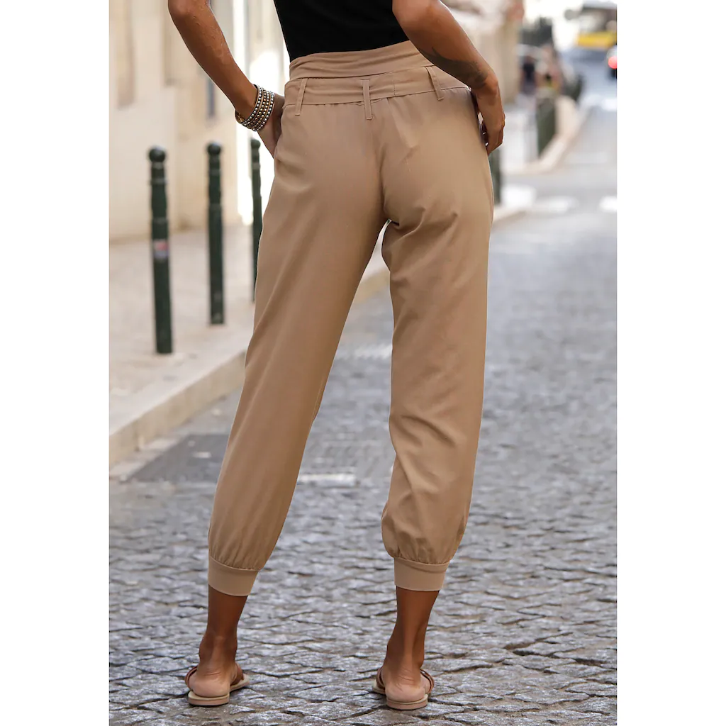 Buffalo Strandhose aus Leinen-Mix Leinenhose Sommerhose Strandmode Speichern exportieren