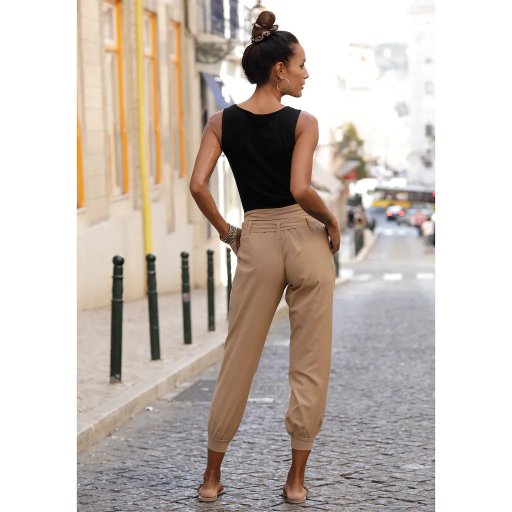 Buffalo Strandhose aus Leinen-Mix Leinenhose Sommerhose Strandmode Speichern exportieren