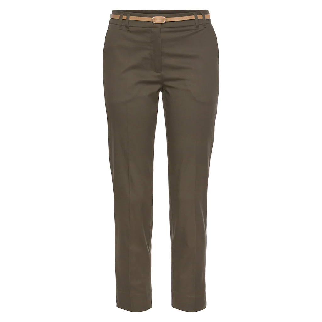 Vivance Chinohose (mit Gürtel in Lederoptik) in klassischer Basic-Form Stoffhose Business-Look Fabrikpreis