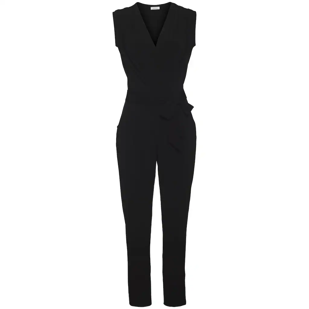 LASCANA Overall (mit Bindegürtel) aus knitterfreier Ware eleganter Jumpsuit in Wickeloptik bügelfrei Jubiläumsangebot