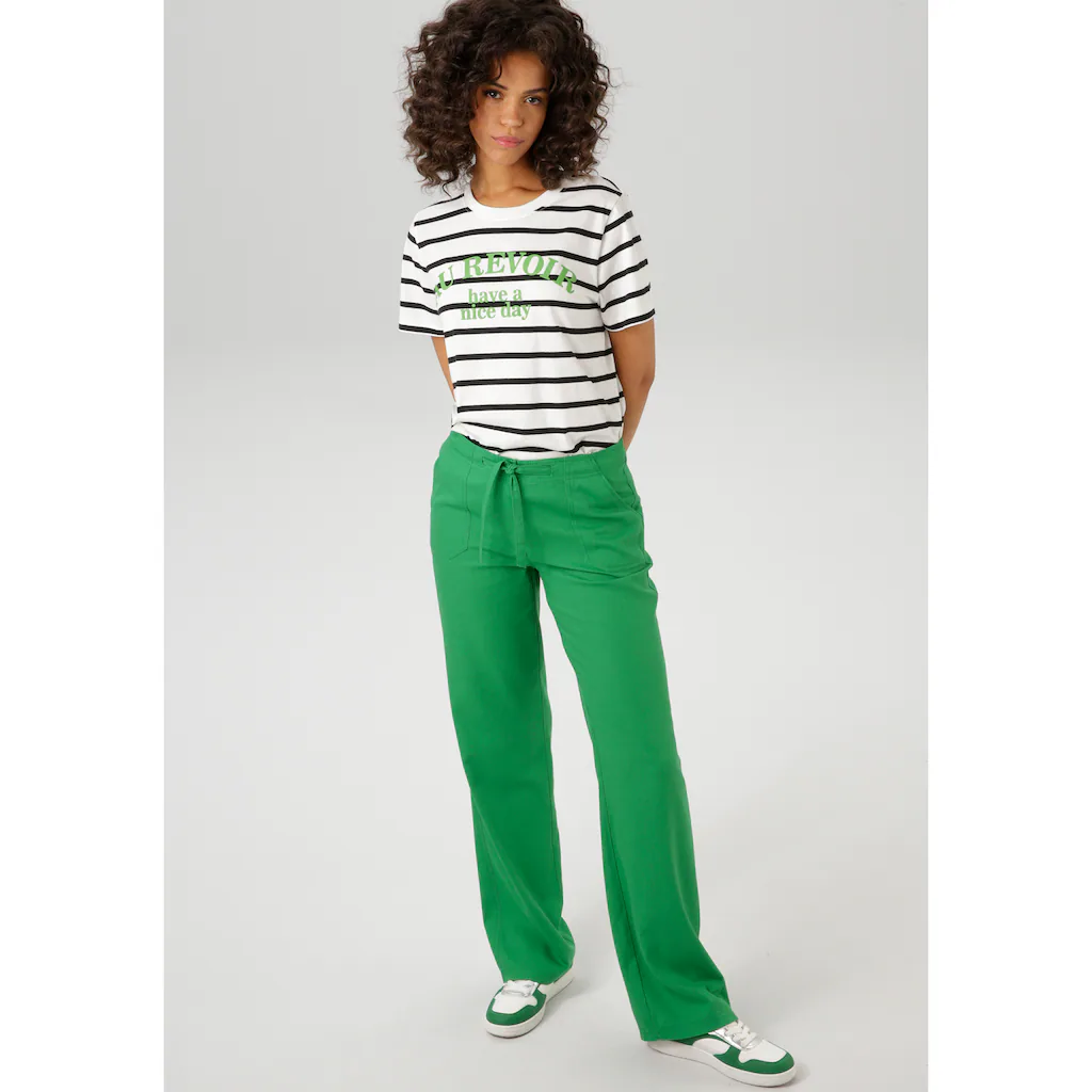 Aniston CASUAL Leinenhose mit Bindeband Top Angebot