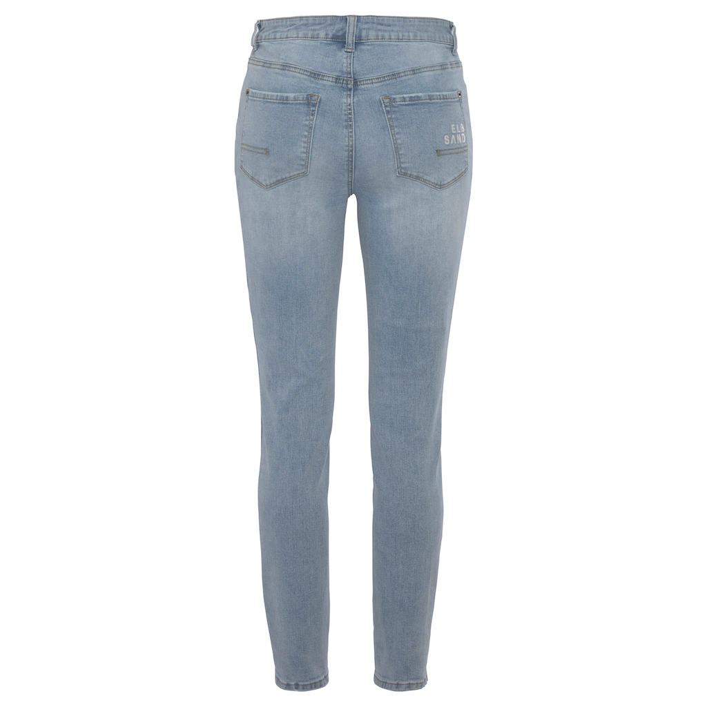 Elbsand Slim-fit-Jeans mit Logodruck schmale Passform softe Denimqualität Neueste Mode