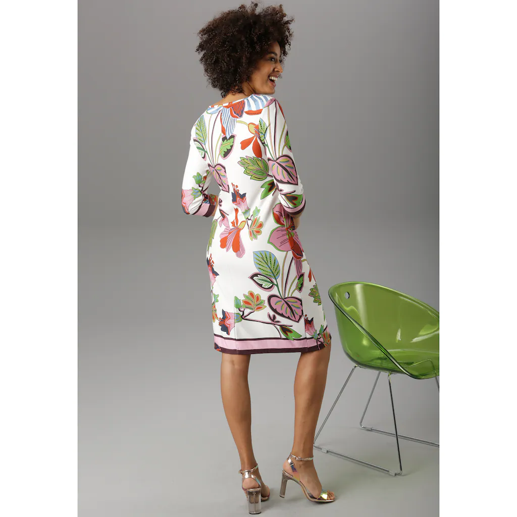 Aniston SELECTED Jerseykleid mit gestreiften Abschlüssen Blitzangebot