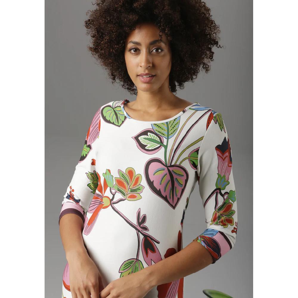 Aniston SELECTED Jerseykleid mit gestreiften Abschlüssen Blitzangebot