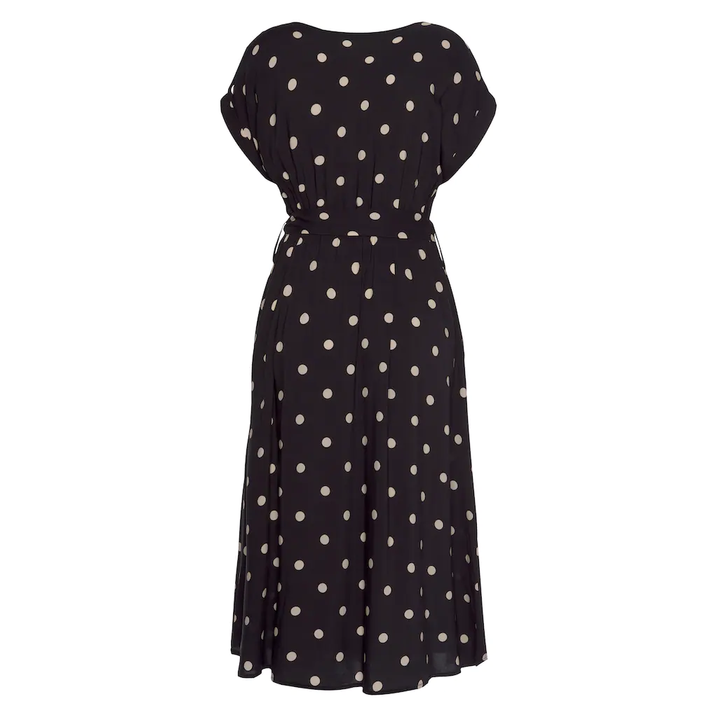 LASCANA Midikleid (mit Gürtel) mit Punktedruck und Taschen Sommerkleid Neuheiten