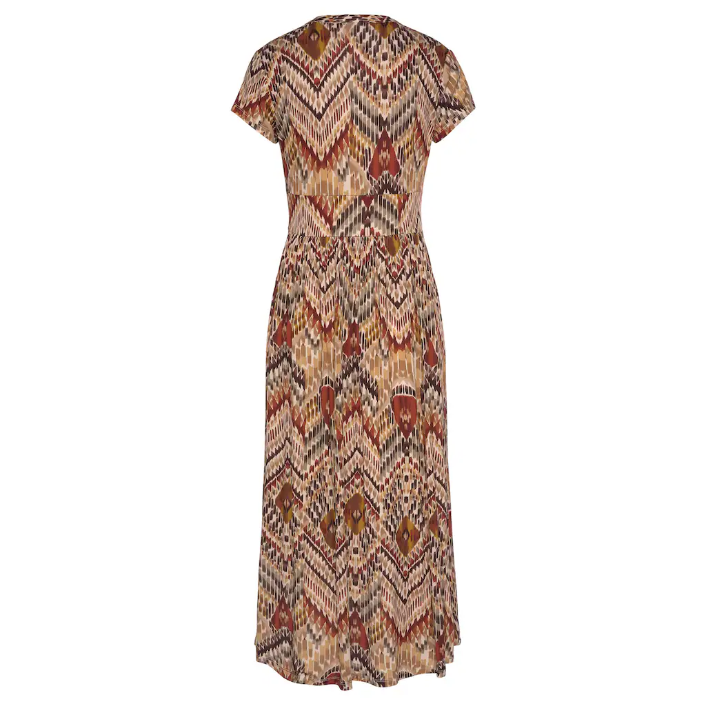 LASCANA Midikleid mit Ethnoprint und Reißverschluss vorne Sommerkleid Strandkleid Tägliche Deals