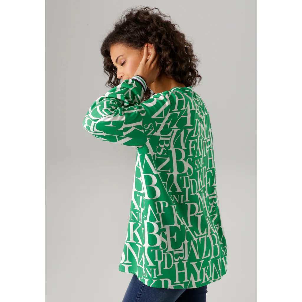 Aniston CASUAL Schlupfbluse mit Buchstaben bedruckt Letzte 3 Tage
