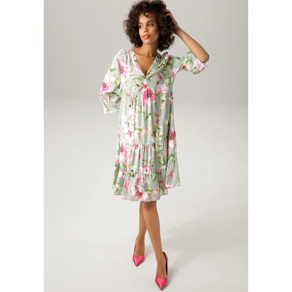 Aniston CASUAL Tunikakleid mit fantasievollem Blumendruck Neueste Stile