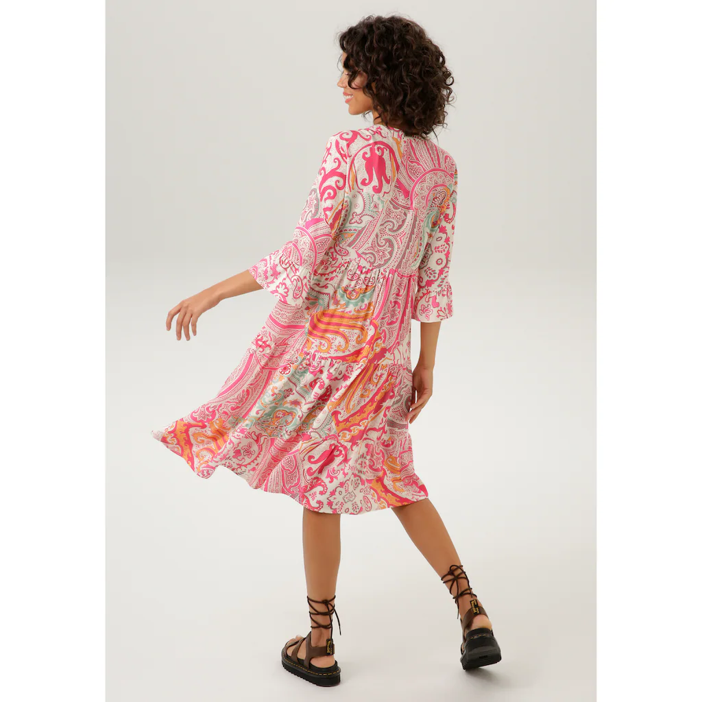 Aniston CASUAL Blusenkleid mit großflächigem Paisley-Druck Letzte 2 Tage