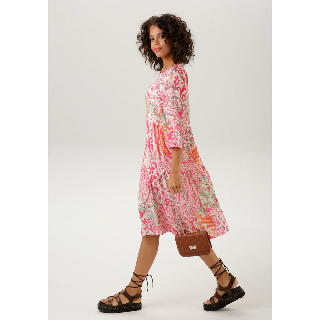 Aniston CASUAL Blusenkleid mit großflächigem Paisley-Druck Letzte 2 Tage
