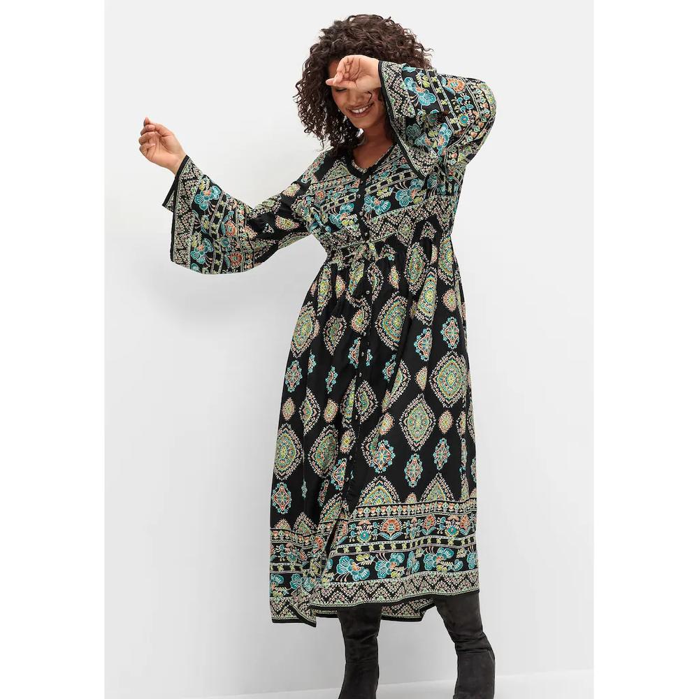 sheego by Joe Browns Maxikleid »Große Größen« im Boho-Stil mit Trompetenärmeln Nur noch ein Tag übrig