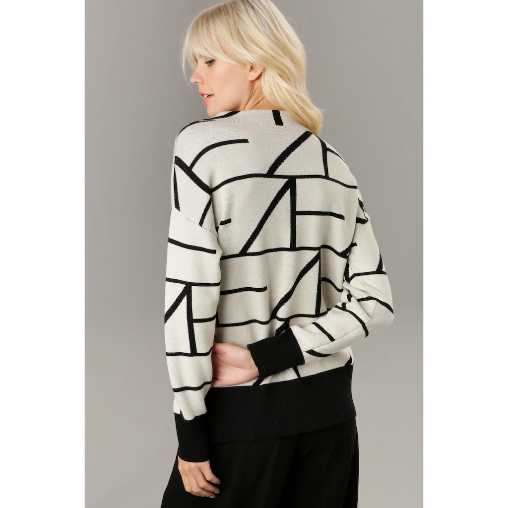 Aniston SELECTED Strickpullover mit elegantem Jacquard-Muster Begrenzt auf 3 Tage
