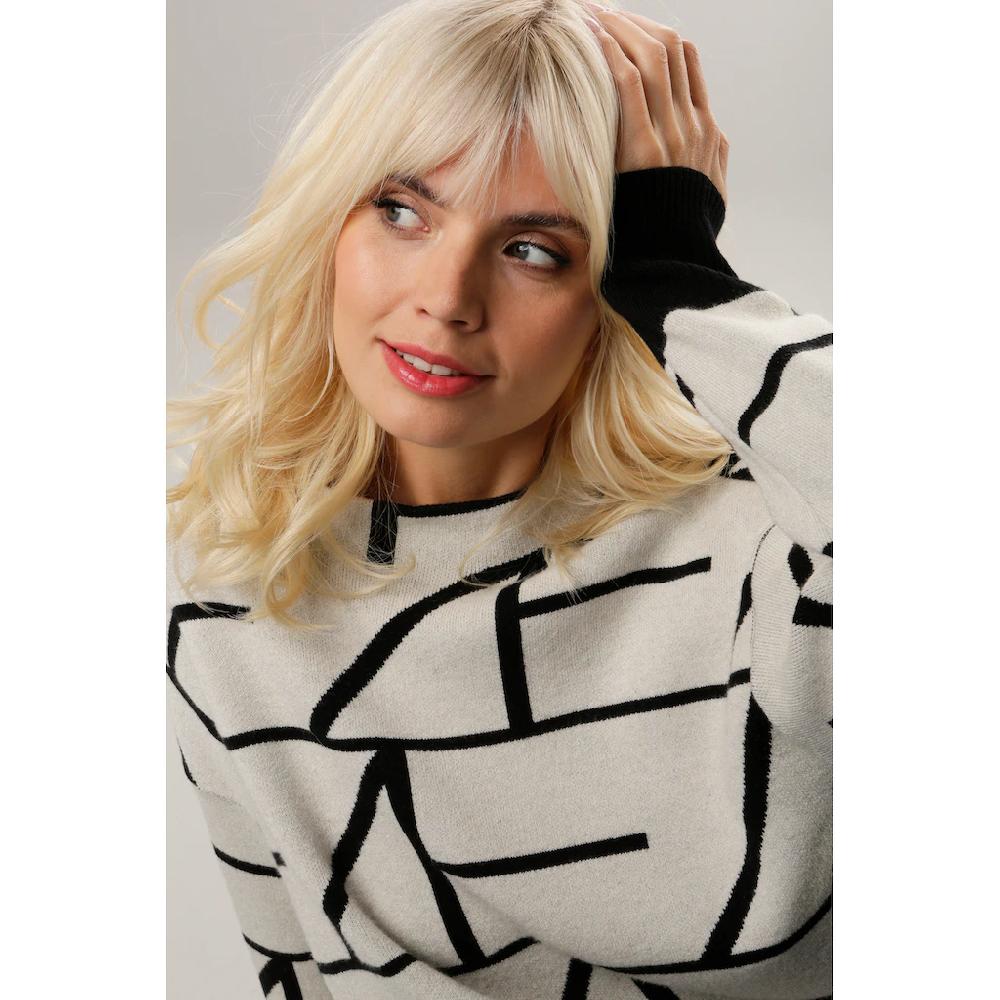 Aniston SELECTED Strickpullover mit elegantem Jacquard-Muster Begrenzt auf 3 Tage