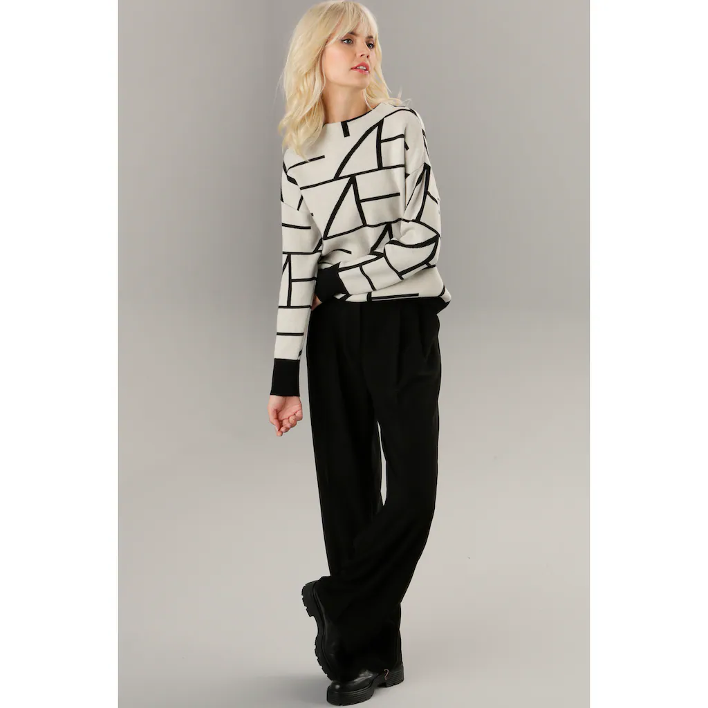 Aniston SELECTED Strickpullover mit elegantem Jacquard-Muster Begrenzt auf 3 Tage