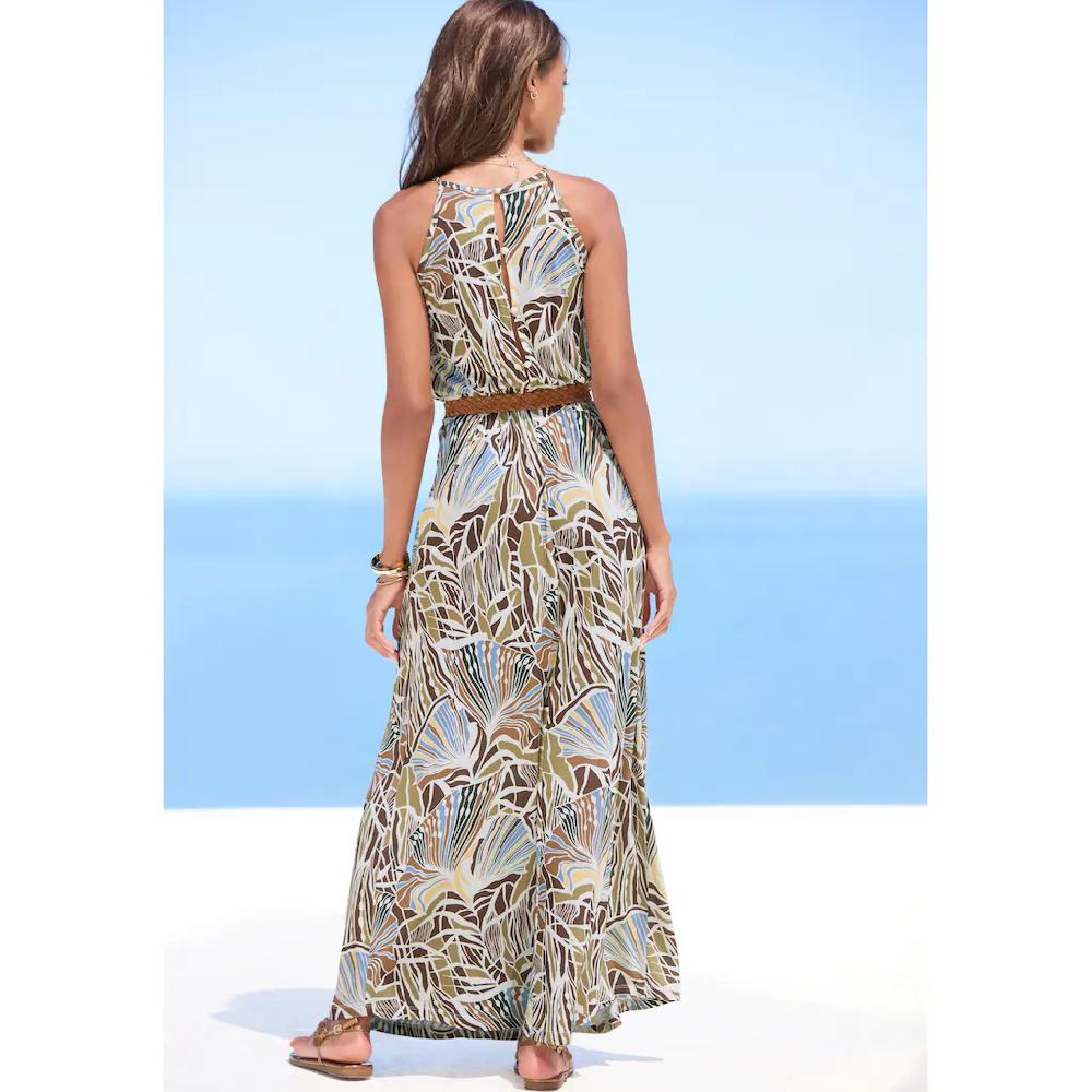 LASCANA Maxikleid leichtes Sommerkleid mit Alloverprint fließendes Strandkleid Black Friday Preise
