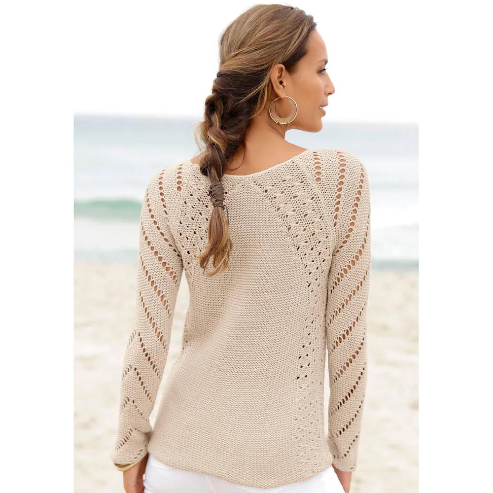 LASCANA Ajourpullover mit tollem Lochstrickmuster Strandpullover leicht transparent zollfrei