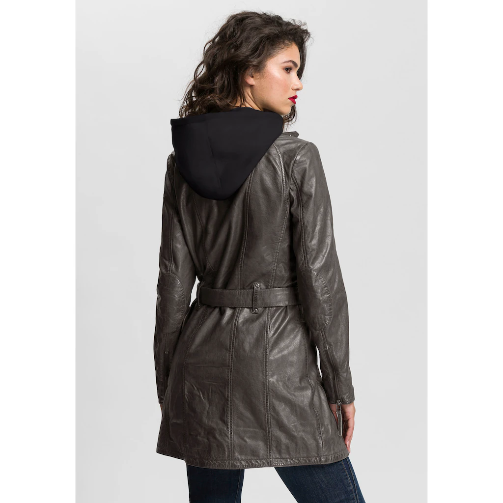Mauritius Ledermantel »BENTE2« (mit Gürtel) lange Lederjacke mit Gürtel & abnehmbarem Kapuzen-Inlay Rabatte dieses Monats