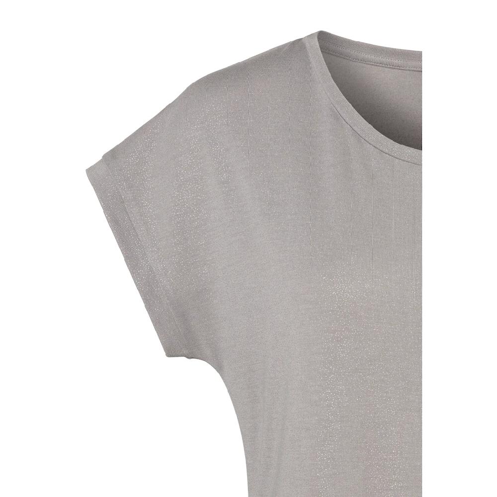 Vivance Rundhalsshirt »mit dezentem Glitzerdruck« aus weicher Viskose-Qualität Auslauf
