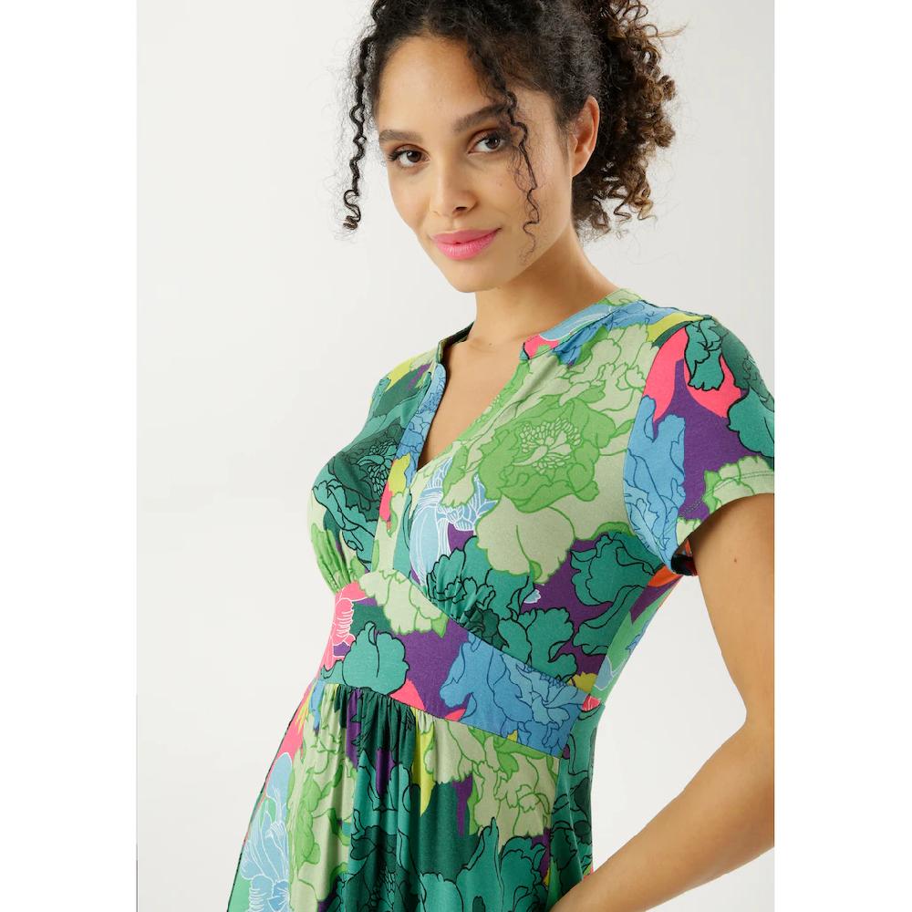 Aniston CASUAL Sommerkleid mit großflächigem graphischem Blumendruck Verkauf