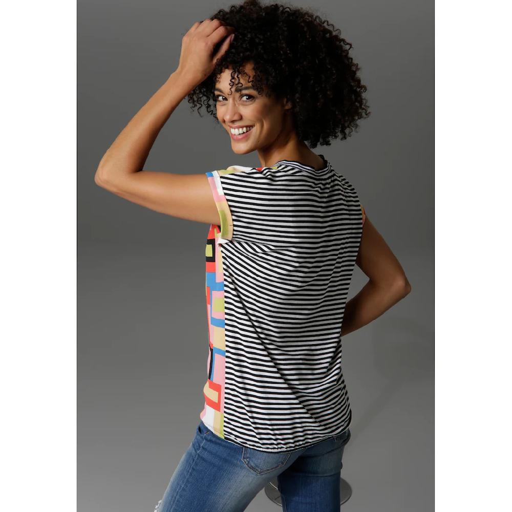 Aniston CASUAL T-Shirt im Material- und Mustermix im Angebot